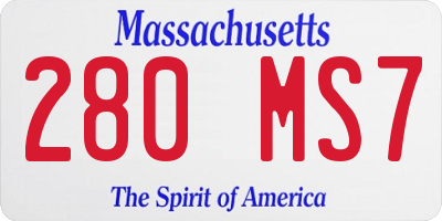 MA license plate 280MS7