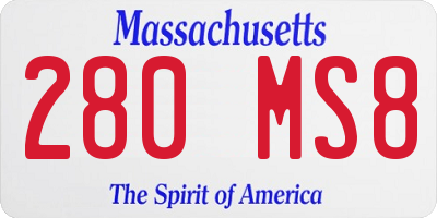 MA license plate 280MS8