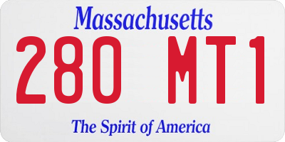 MA license plate 280MT1
