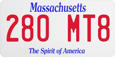 MA license plate 280MT8