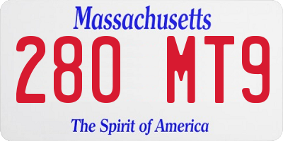 MA license plate 280MT9