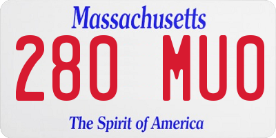 MA license plate 280MU0