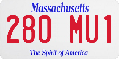 MA license plate 280MU1