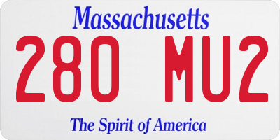 MA license plate 280MU2