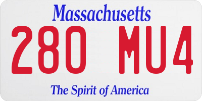 MA license plate 280MU4