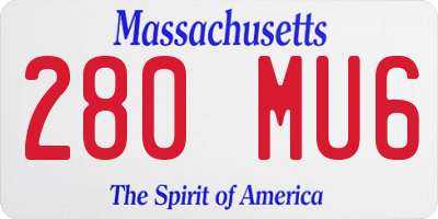 MA license plate 280MU6