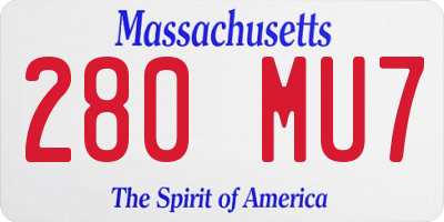 MA license plate 280MU7