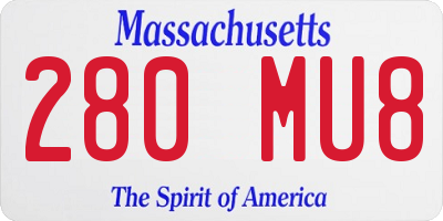 MA license plate 280MU8