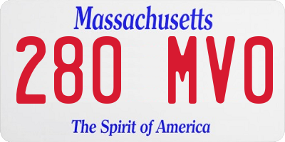 MA license plate 280MV0