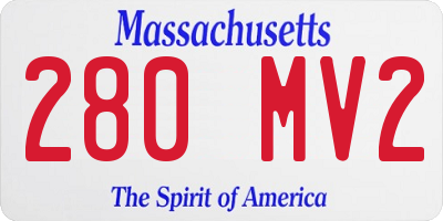 MA license plate 280MV2