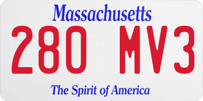 MA license plate 280MV3