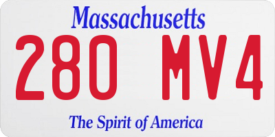 MA license plate 280MV4