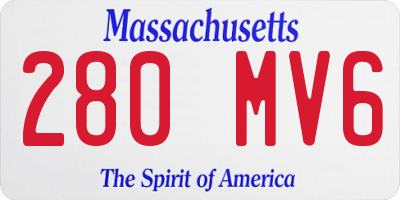 MA license plate 280MV6