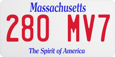 MA license plate 280MV7