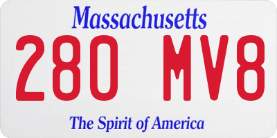 MA license plate 280MV8