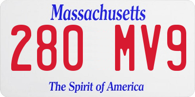 MA license plate 280MV9