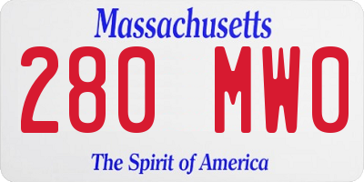 MA license plate 280MW0