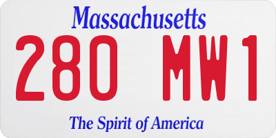 MA license plate 280MW1
