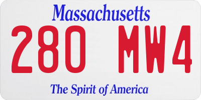 MA license plate 280MW4