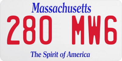 MA license plate 280MW6