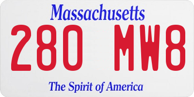 MA license plate 280MW8