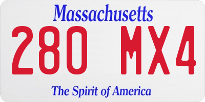 MA license plate 280MX4