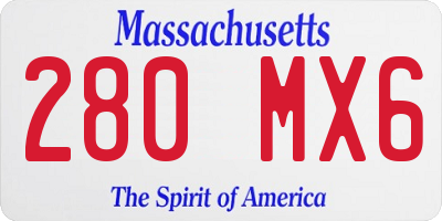 MA license plate 280MX6