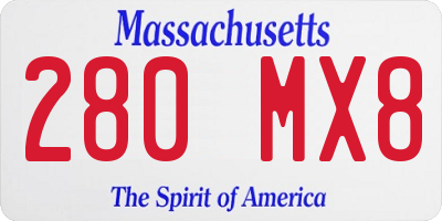 MA license plate 280MX8