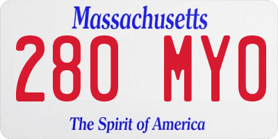 MA license plate 280MY0