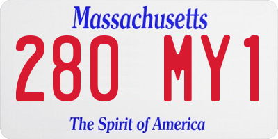 MA license plate 280MY1