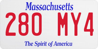 MA license plate 280MY4