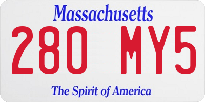 MA license plate 280MY5