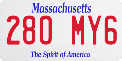 MA license plate 280MY6