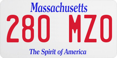 MA license plate 280MZ0