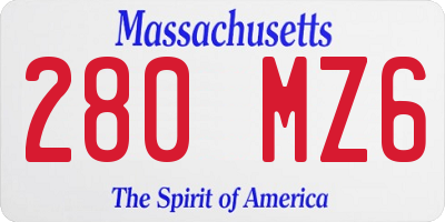 MA license plate 280MZ6
