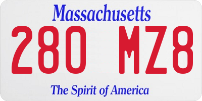 MA license plate 280MZ8
