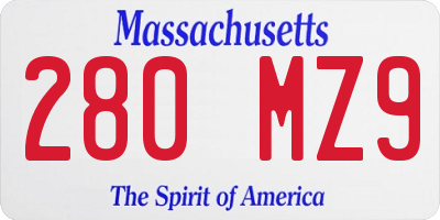 MA license plate 280MZ9
