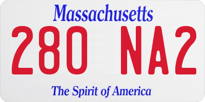 MA license plate 280NA2