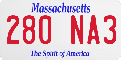 MA license plate 280NA3