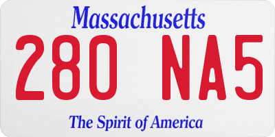 MA license plate 280NA5