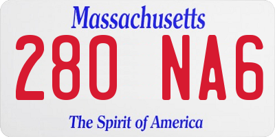 MA license plate 280NA6