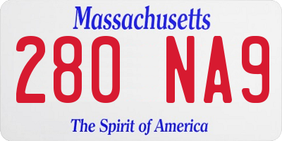 MA license plate 280NA9