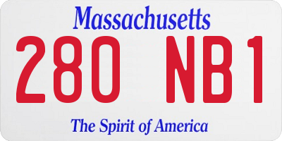 MA license plate 280NB1