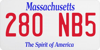 MA license plate 280NB5