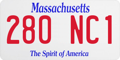 MA license plate 280NC1
