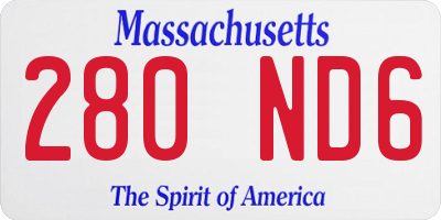 MA license plate 280ND6