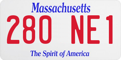 MA license plate 280NE1
