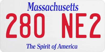 MA license plate 280NE2