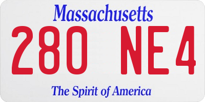 MA license plate 280NE4