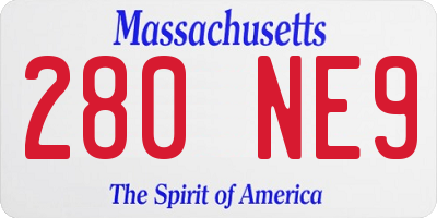 MA license plate 280NE9
